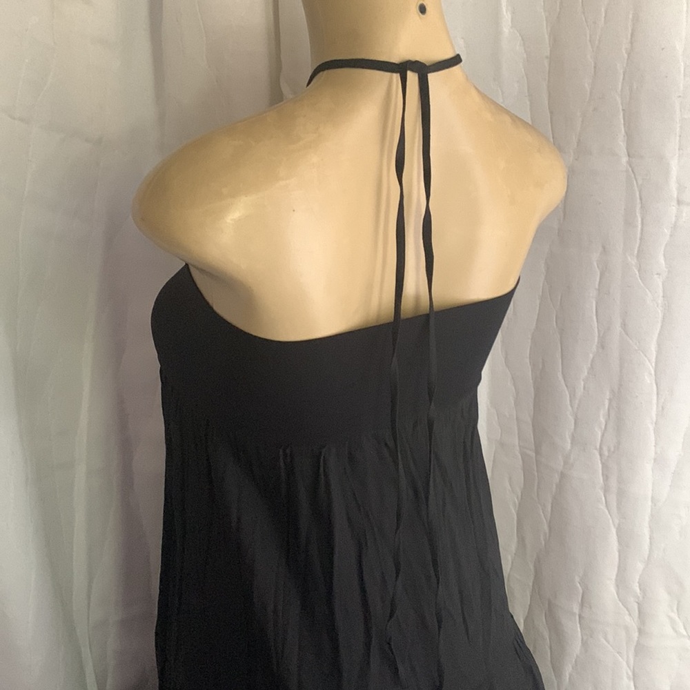 Theory Linen Viscose Elastane Tiered Halter Midi … - image 6